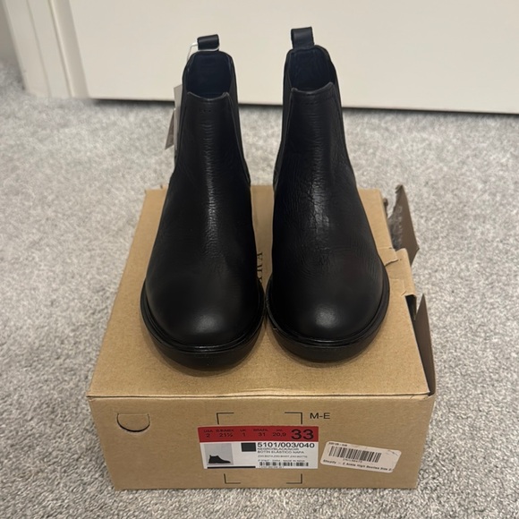 Zara Other - BNIB Size 2 Zara Black Genuine Leather Elastic Ankle Boots!